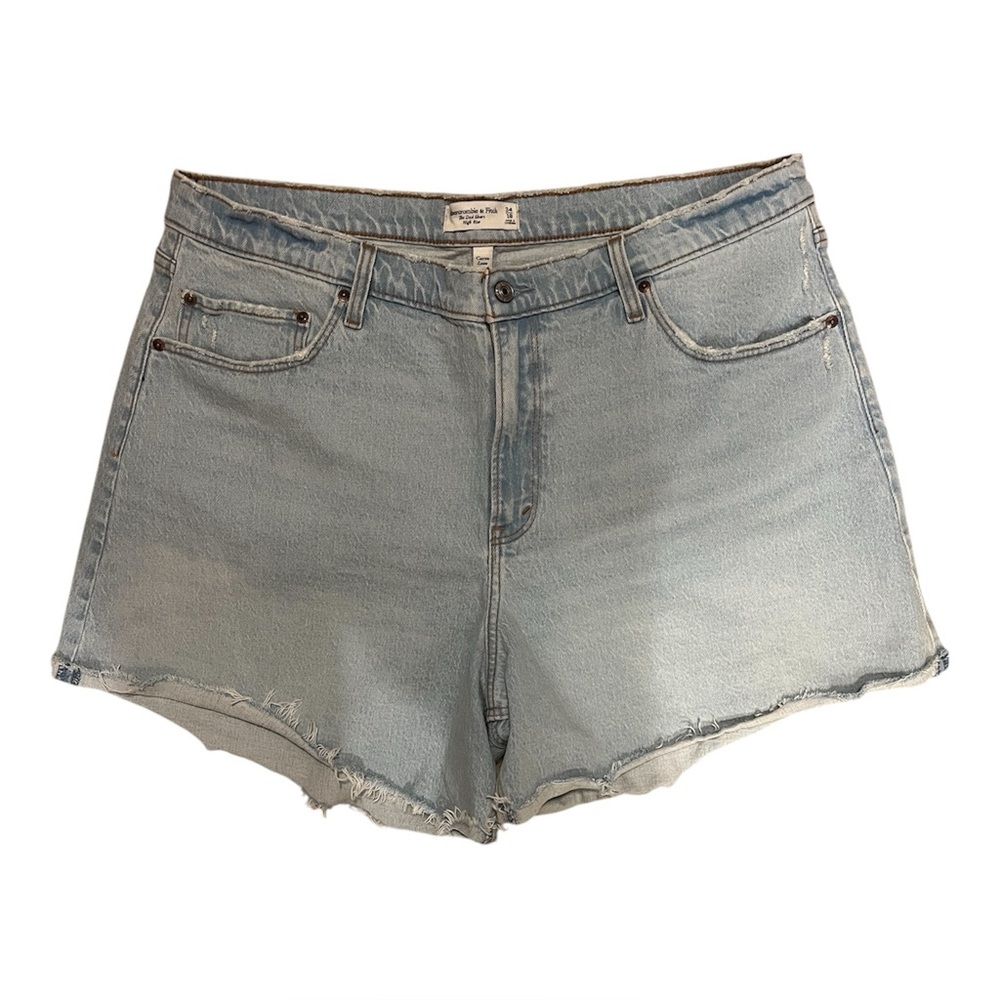 Abercrombie & Fitch High Rise Light Denim Dad Short- Size 34/18